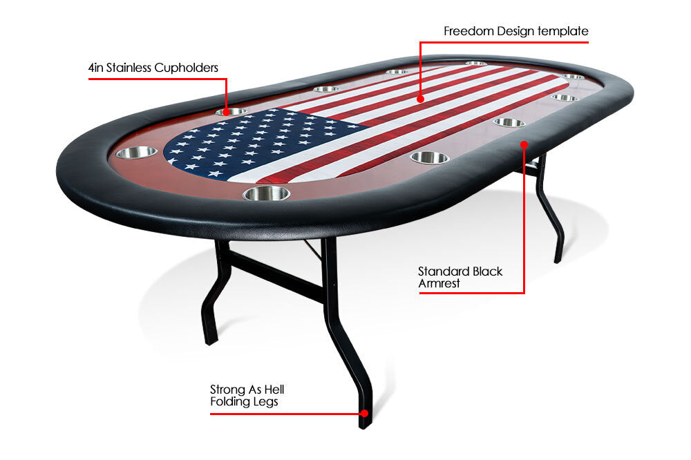 The Ultimate Poker Table (UPT) - Folding Leg Poker Table with Mahogany Racetrack