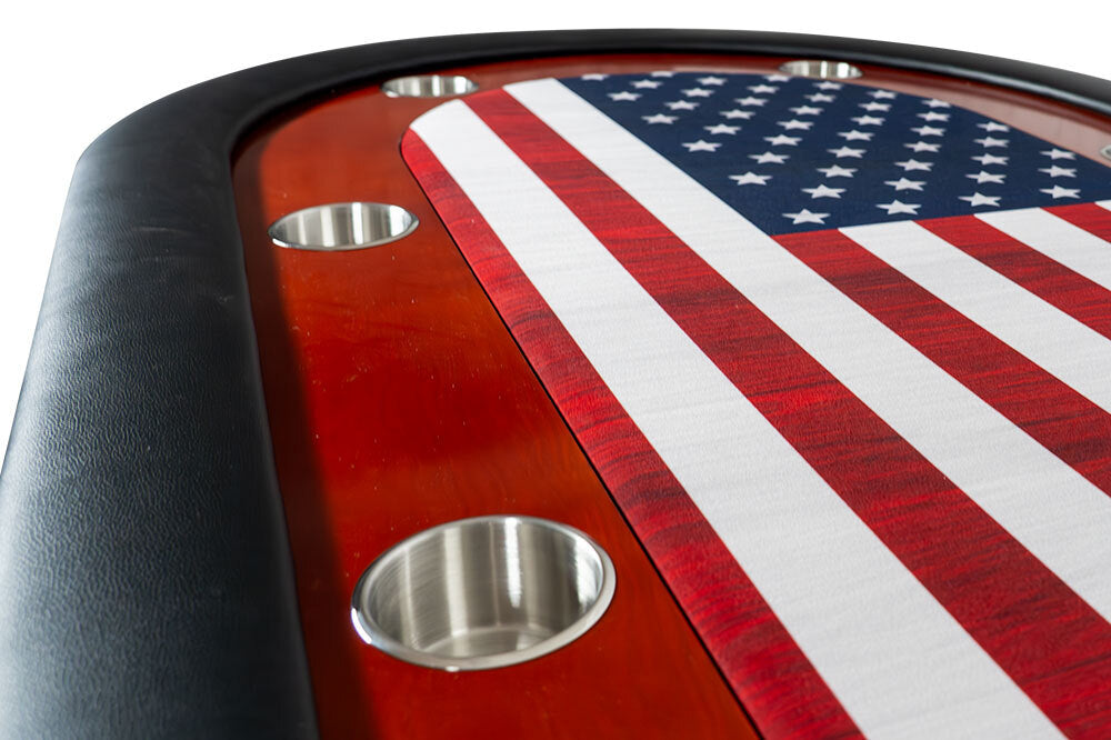 The Ultimate Poker Table (UPT) - Folding Leg Poker Table with Mahogany Racetrack
