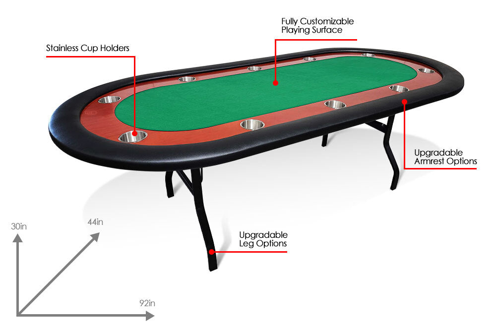 The Ultimate Poker Table (UPT) - Folding Leg Poker Table with Mahogany Racetrack