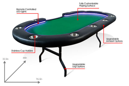 The Aces Pro Alpha LED Folding Leg Poker Table