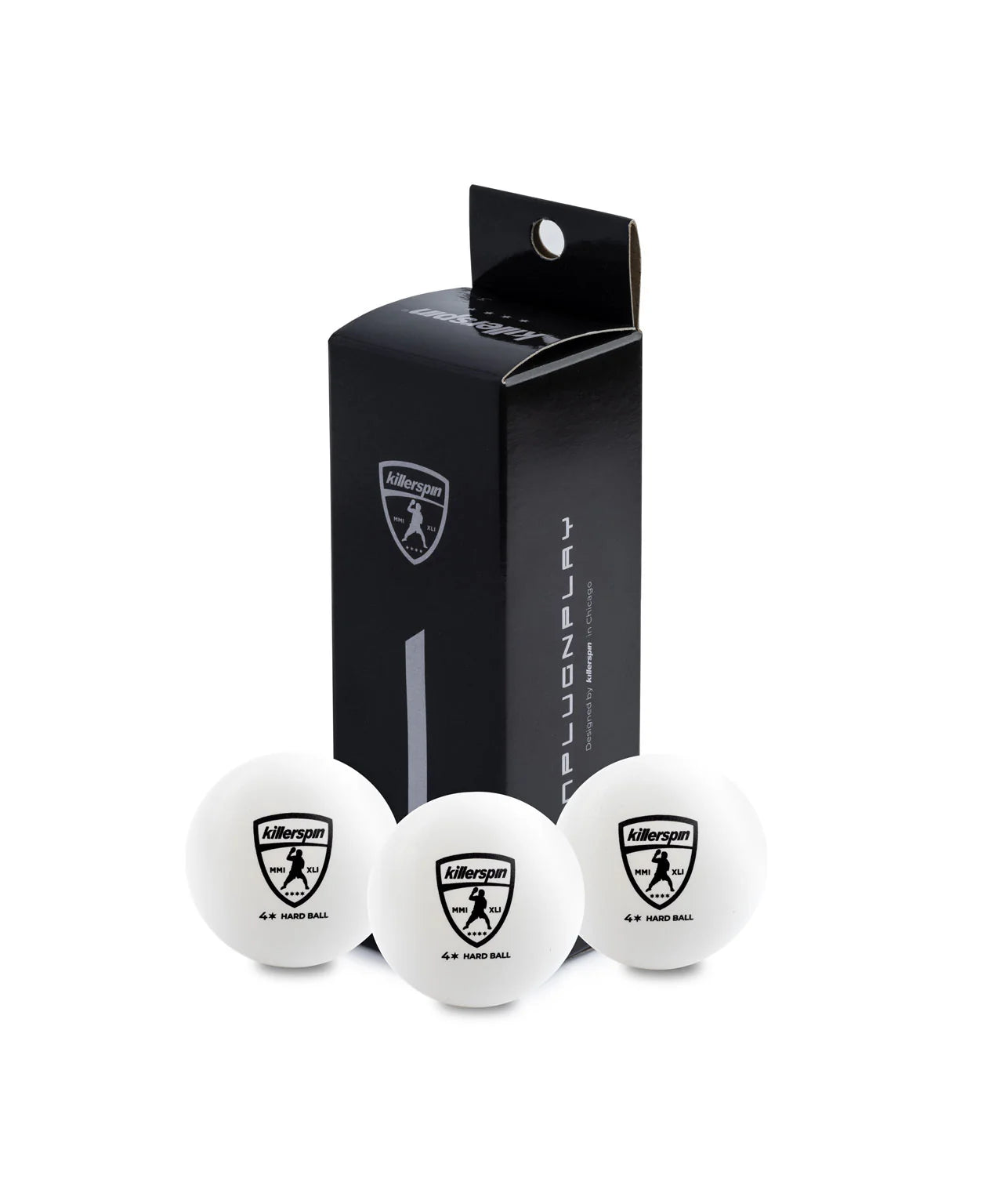 4-Star Hardball 40+ Poly Table Tennis Balls (White) - Pack of 3 or 25 Balls